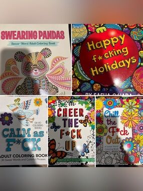 Set of 5 swear word coloring books